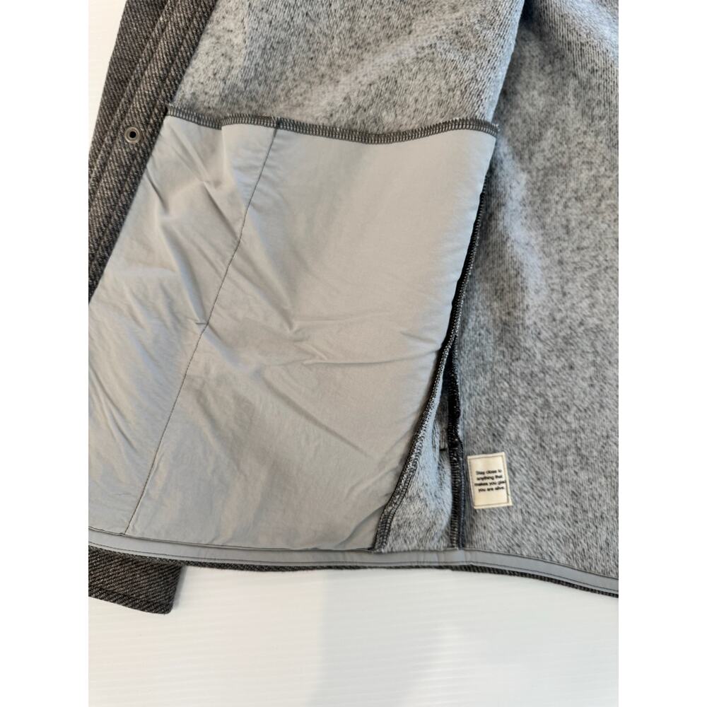 Vuori Del Mar Fleece Shirt Jacket Men's Medium Grey Shacket Gorpcore Overshirt - Picture 11 of 16